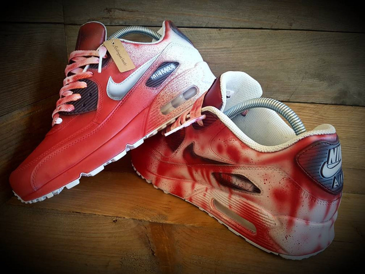 Custom Painted Air Max 90/Sneakers/Shoes/Kicks/Premium/Personalised/Halloween/Blood Stained