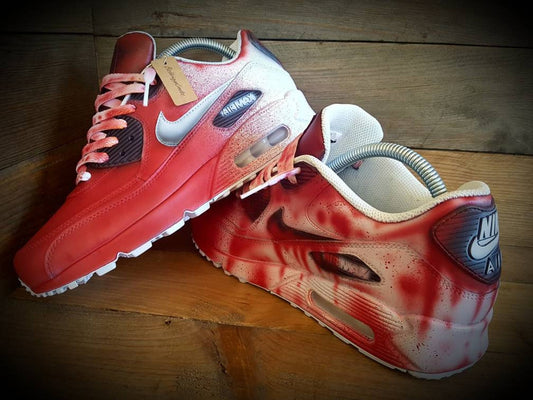 Custom Painted Air Max 90/Sneakers/Shoes/Kicks/Premium/Personalised/Halloween/Blood Stained