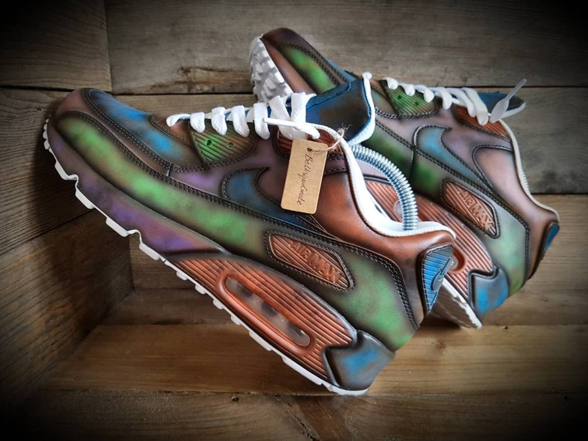 Custom Painted Air Max 90/Sneakers/Shoes/Kicks/Premium/Personalised/Distressed Vintage