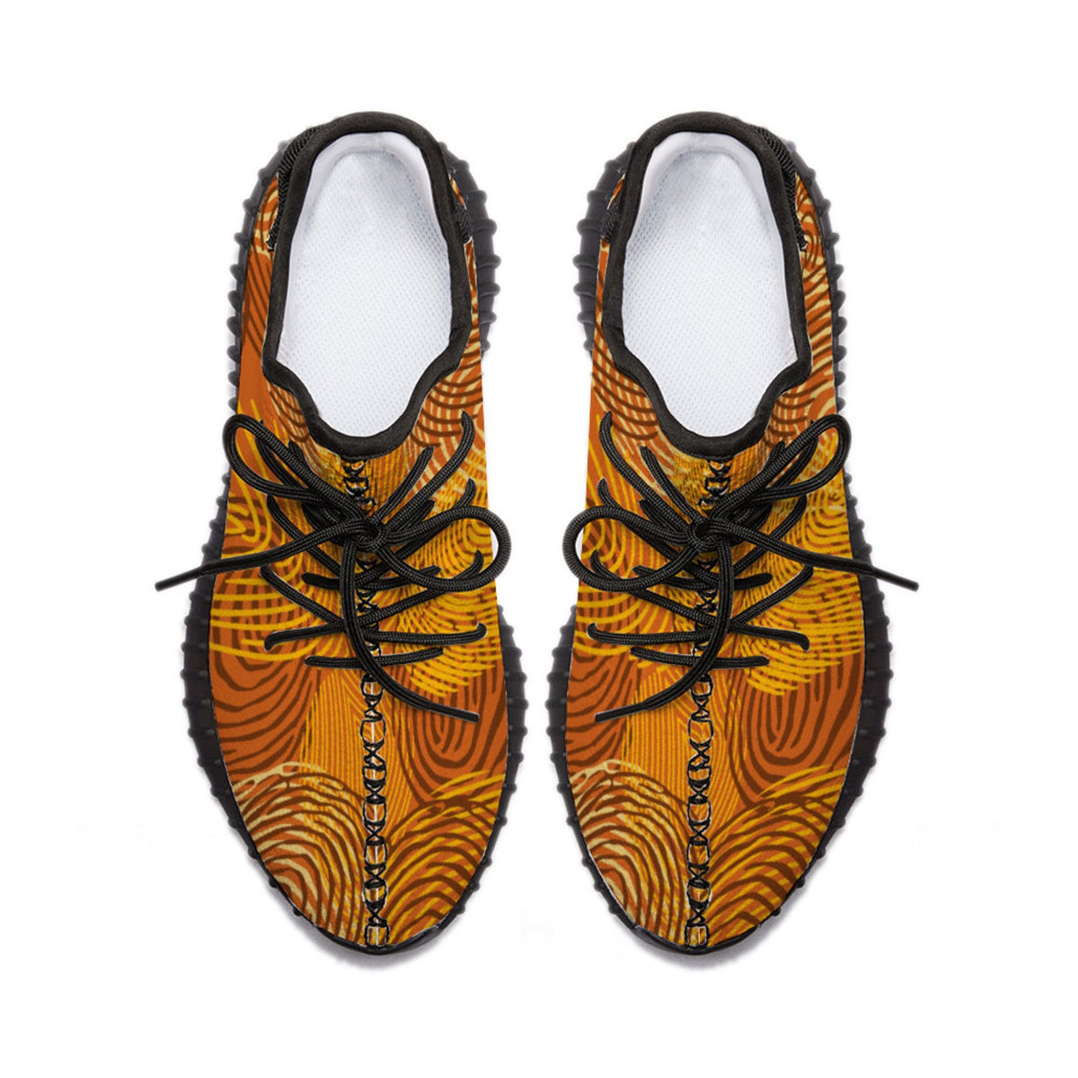 Custom Shoes Unisex Black Breathable Lace-up Sneakers