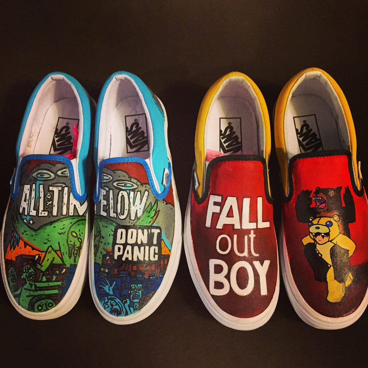 Custom Hand Painted VANS slip on shoes, character shoes, personalized, portrait shoes,  painted shoes,  customize vans