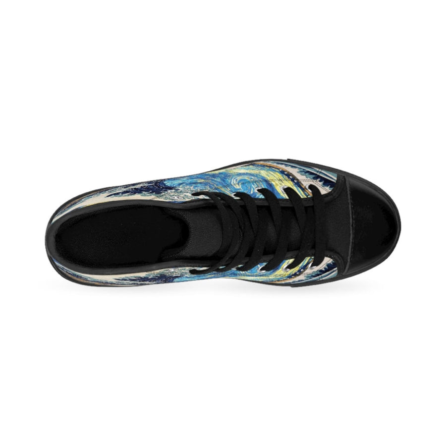 Van Gogh Great Wave Starry Night Custom shoes, Men's High-top Sneakers