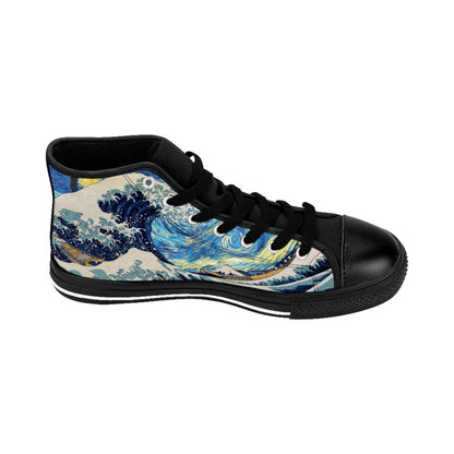 Van Gogh Great Wave Starry Night Custom shoes, Men's High-top Sneakers