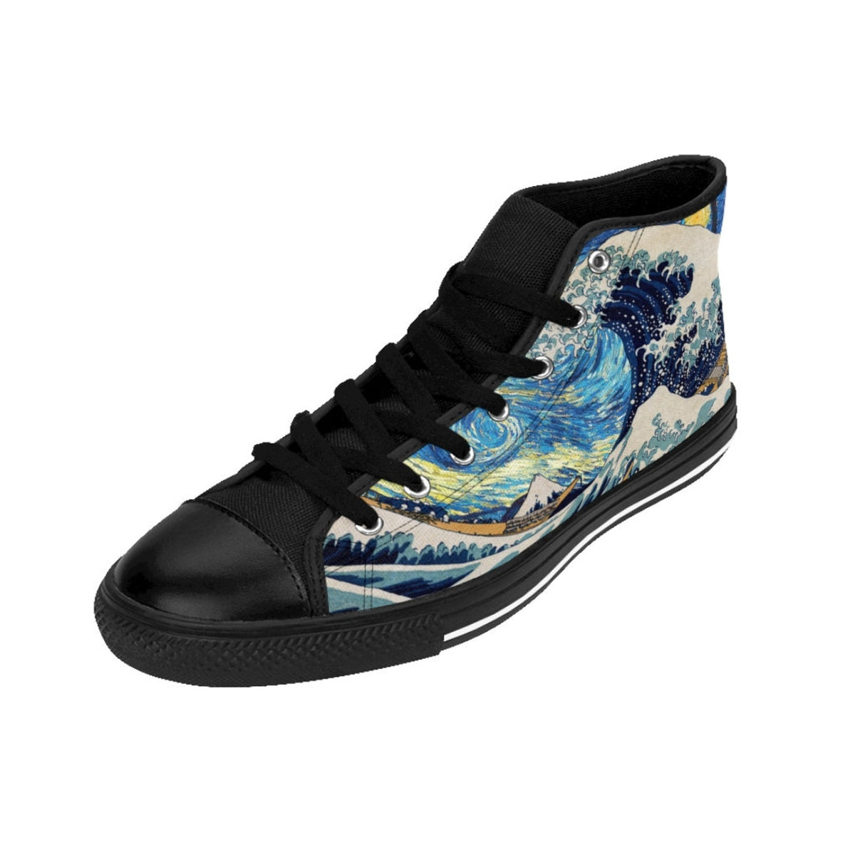 Van Gogh Great Wave Starry Night Custom shoes, Men's High-top Sneakers