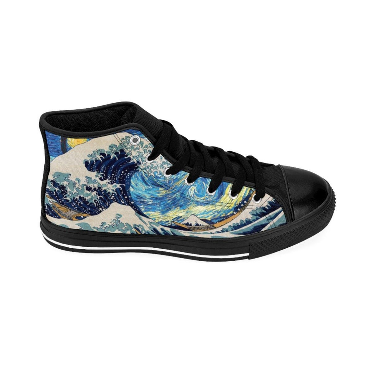 Van Gogh Great Wave Starry Night Custom shoes, Men's High-top Sneakers