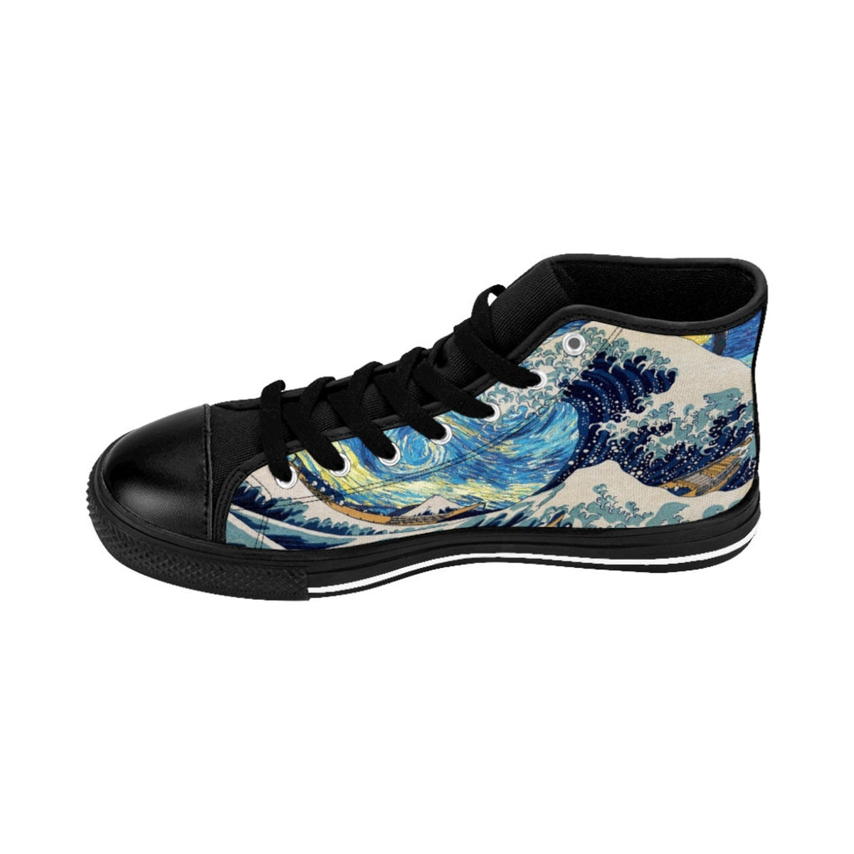 Van Gogh Great Wave Starry Night Custom shoes, Men's High-top Sneakers