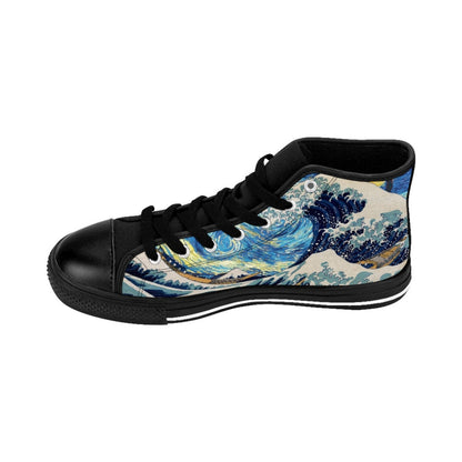 Van Gogh Great Wave Starry Night Custom shoes, Men's High-top Sneakers