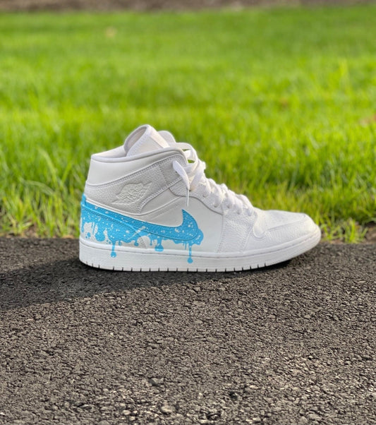Custom Nike Jordan 1 Paint Drip Galaxy