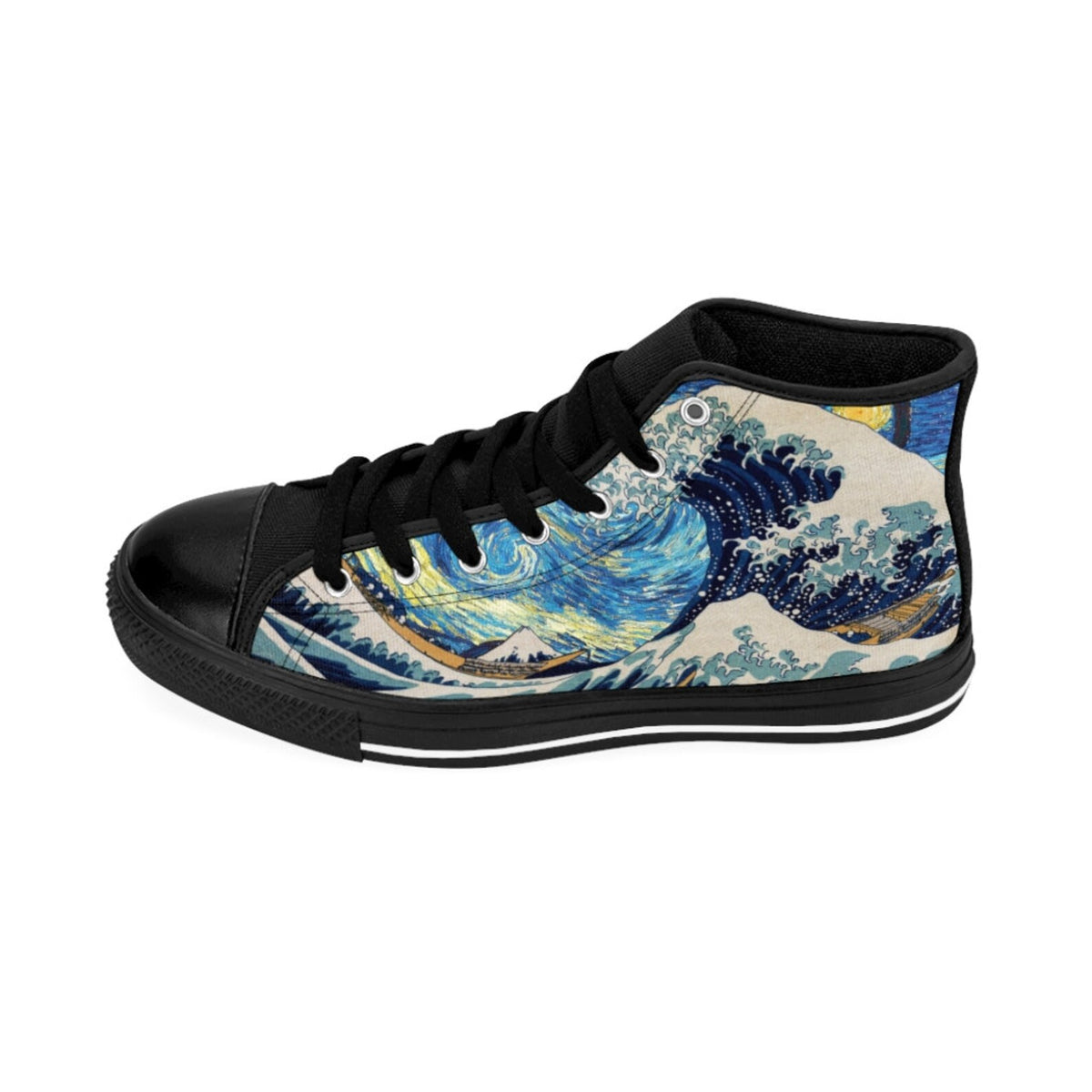 Van Gogh Great Wave Starry Night Custom shoes, Men's High-top Sneakers