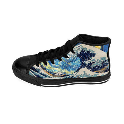 Van Gogh Great Wave Starry Night Custom shoes, Men's High-top Sneakers