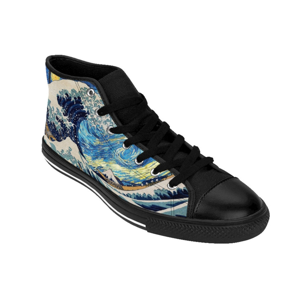Van Gogh Great Wave Starry Night Custom shoes, Men's High-top Sneakers