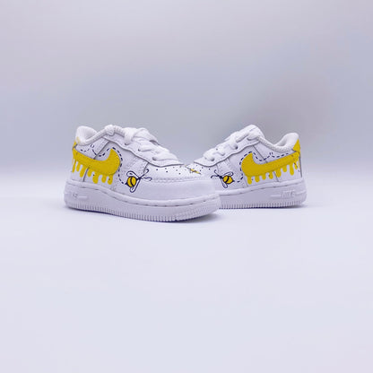 Honey Bee Drip - Custom Kids Nike Air Force 1 - Personalized Sneakers