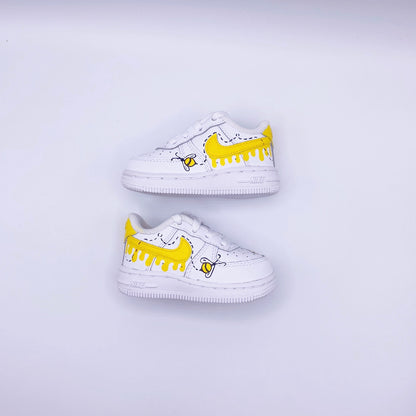 Honey Bee Drip - Custom Kids Nike Air Force 1 - Personalized Sneakers