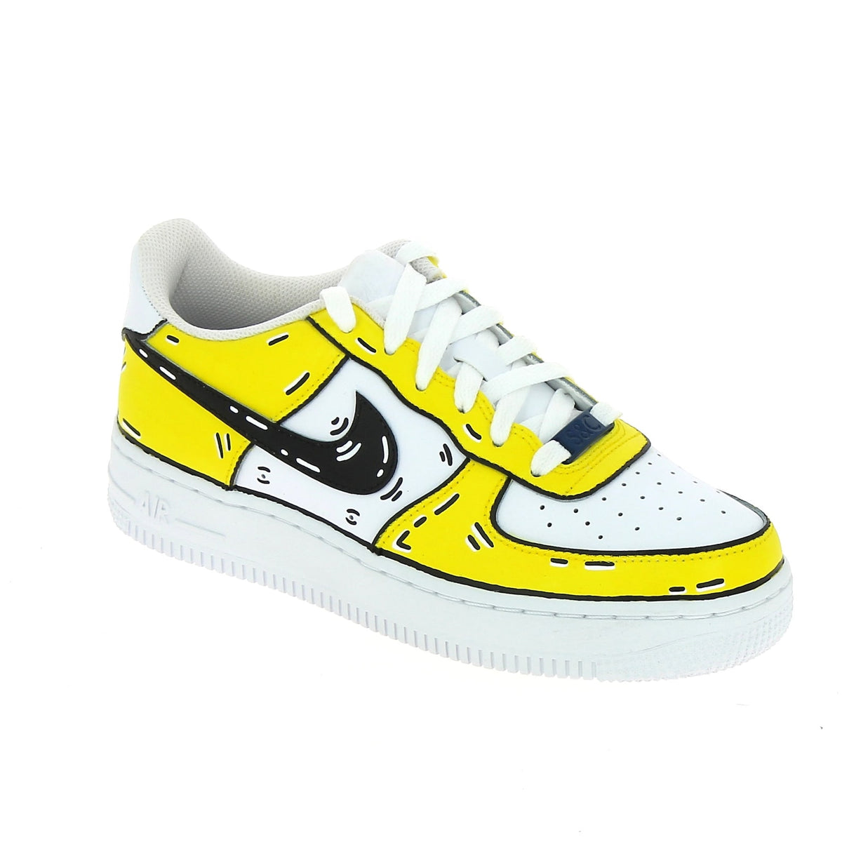 Personalized Nike AF1 sneaker, custom “Cartoon Yellow”