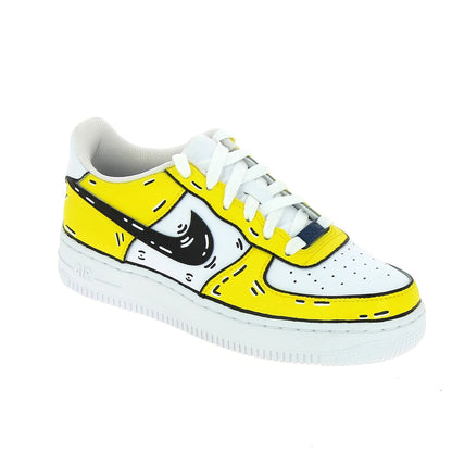 Personalized Nike AF1 sneaker, custom “Cartoon Yellow”