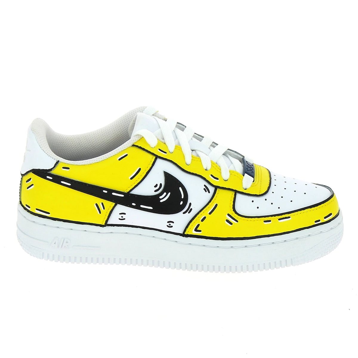 Personalized Nike AF1 sneaker, custom “Cartoon Yellow”
