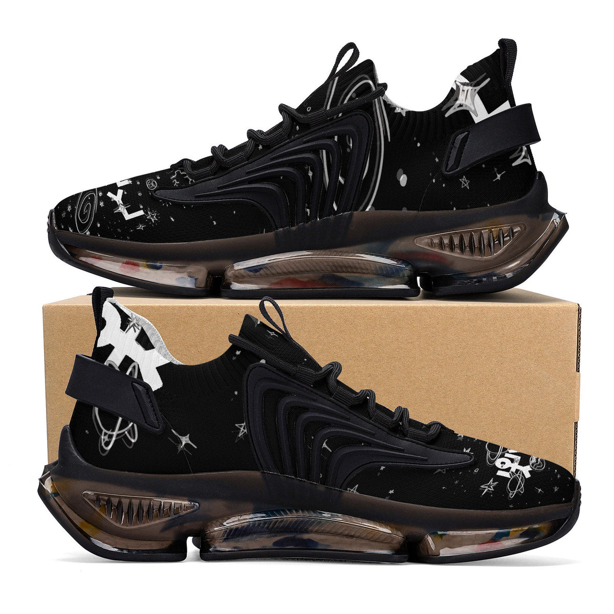 Custom Hebrew Israelite Creation Reaction Athletic Sneakers - Black Judaica apparel