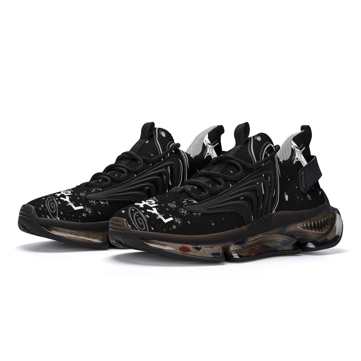 Custom Hebrew Israelite Creation Reaction Athletic Sneakers - Black Judaica apparel