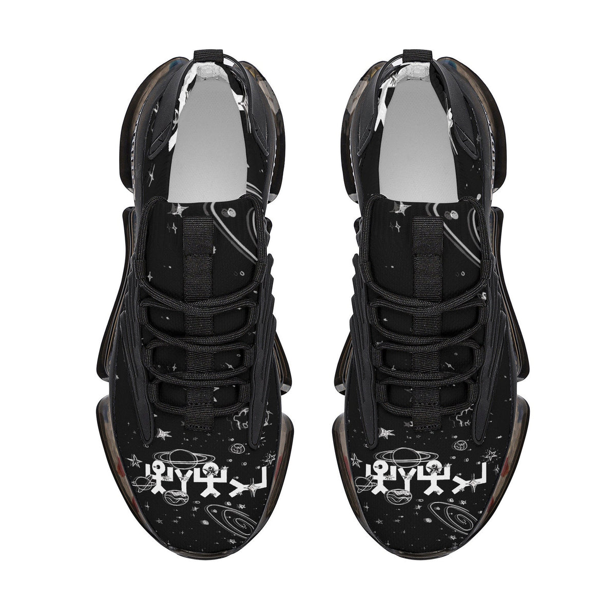 Custom Hebrew Israelite Creation Reaction Athletic Sneakers - Black Judaica apparel
