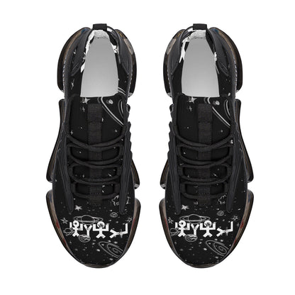Custom Hebrew Israelite Creation Reaction Athletic Sneakers - Black Judaica apparel