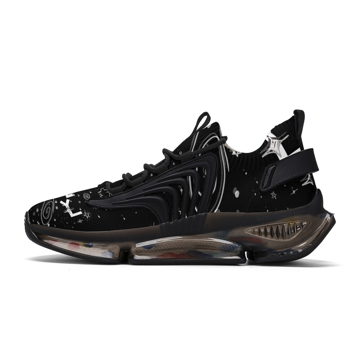 Custom Hebrew Israelite Creation Reaction Athletic Sneakers - Black Judaica apparel