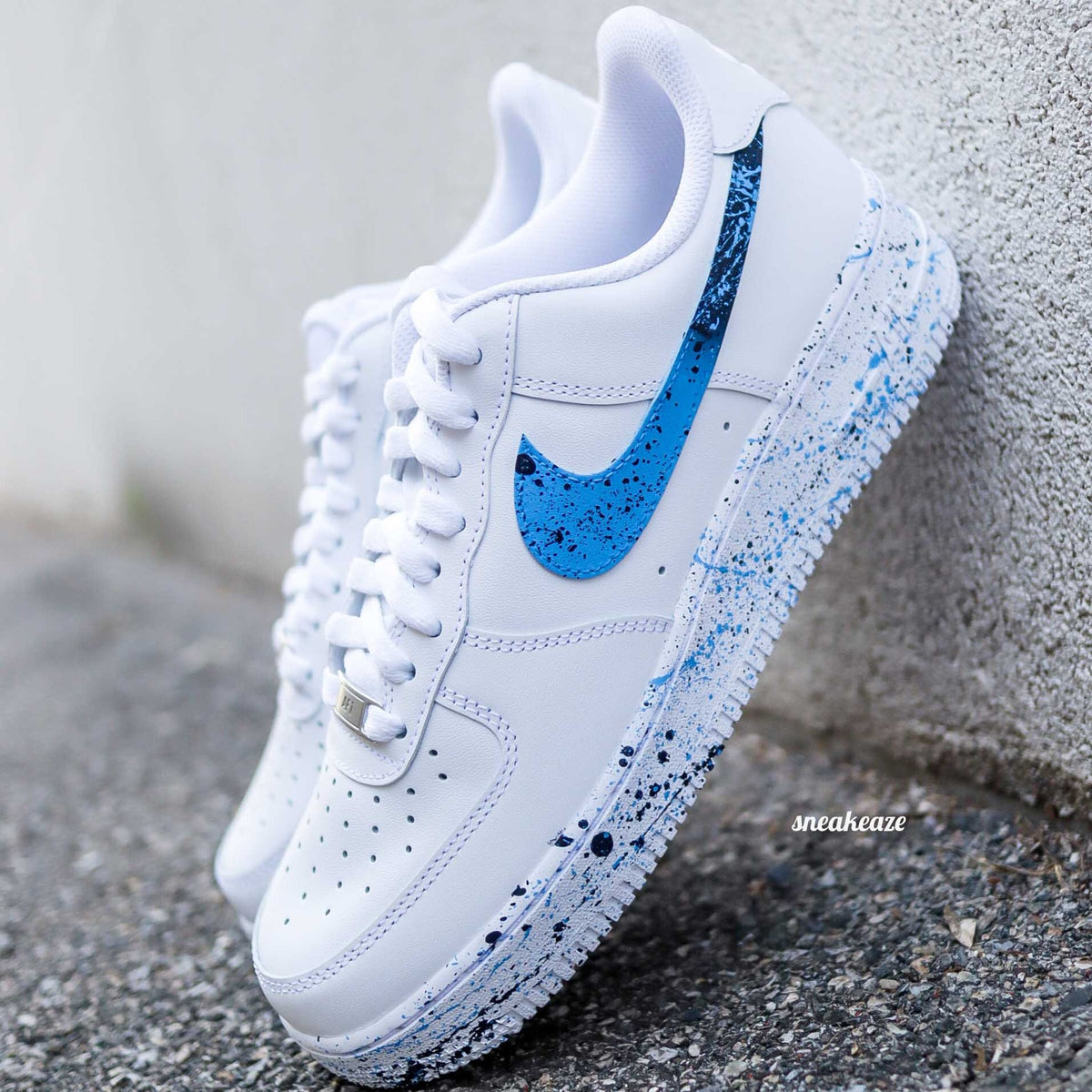 Air Force 1 Splash custom sneakers blue paint splatter
