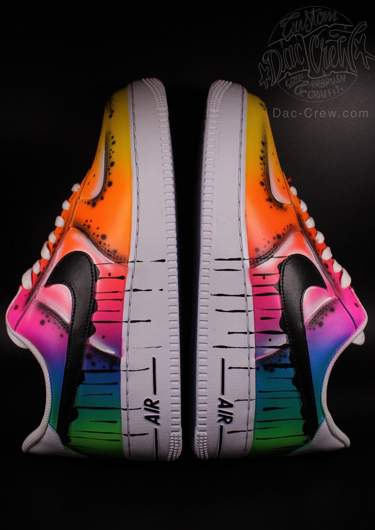 Custom Nike Air Force 1 “Neon Flash” unique and handpainted sneakers art
