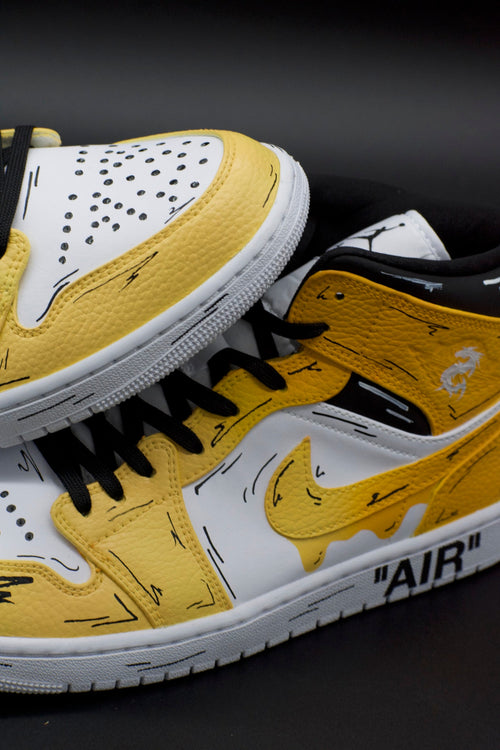 Yellow Cartoon Drip Jordan 1s