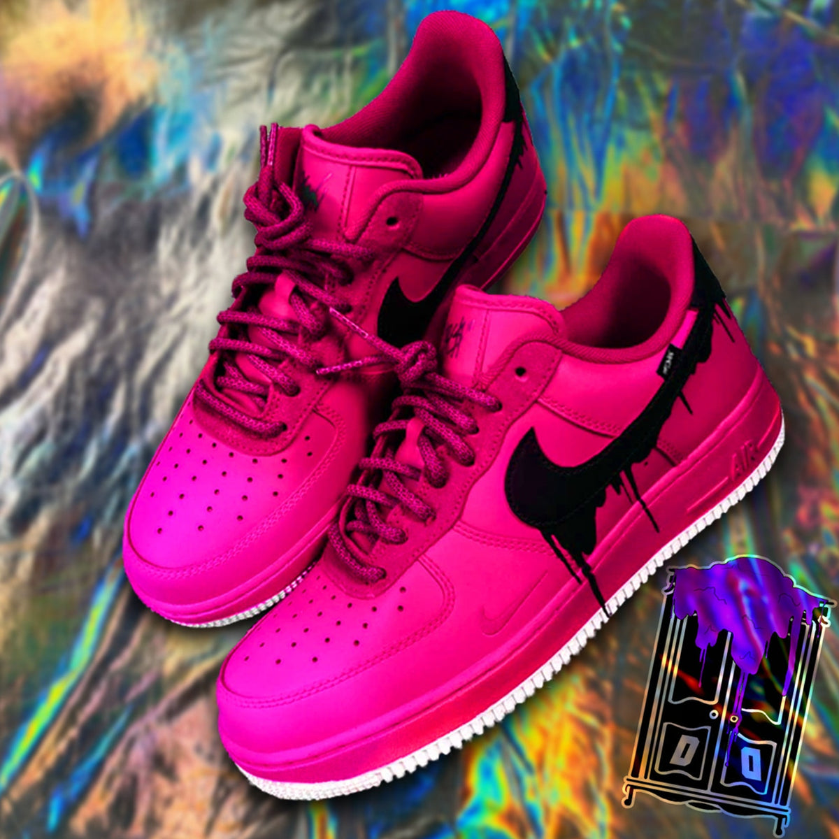Custom Painted Ombre Drip AF1 Lowtop Sneakers