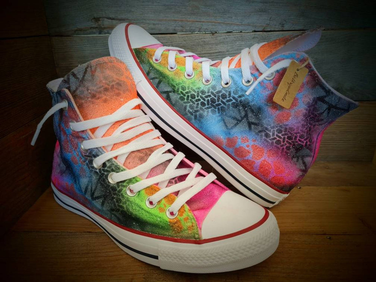 Custom Painted Chuck Taylor All Star Classic High Top/Sneakers/Shoes/Kicks/Premium/Personalised/Crazy Graffiti