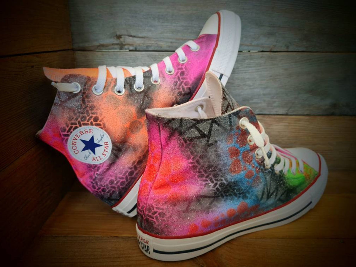 Custom Painted Chuck Taylor All Star Classic High Top/Sneakers/Shoes/Kicks/Premium/Personalised/Crazy Graffiti
