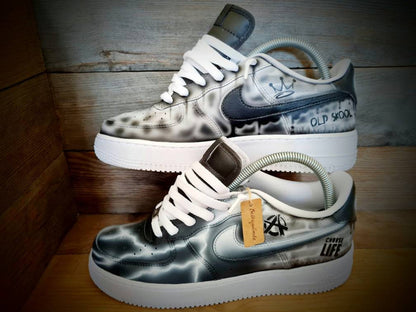 Custom Air Force 1/AF1/Sneakers/Shoes/Kicks/Premium/Personalised/Grey Brick Art