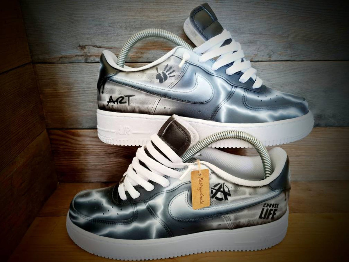 Custom Air Force 1/AF1/Sneakers/Shoes/Kicks/Premium/Personalised/Grey Brick Art