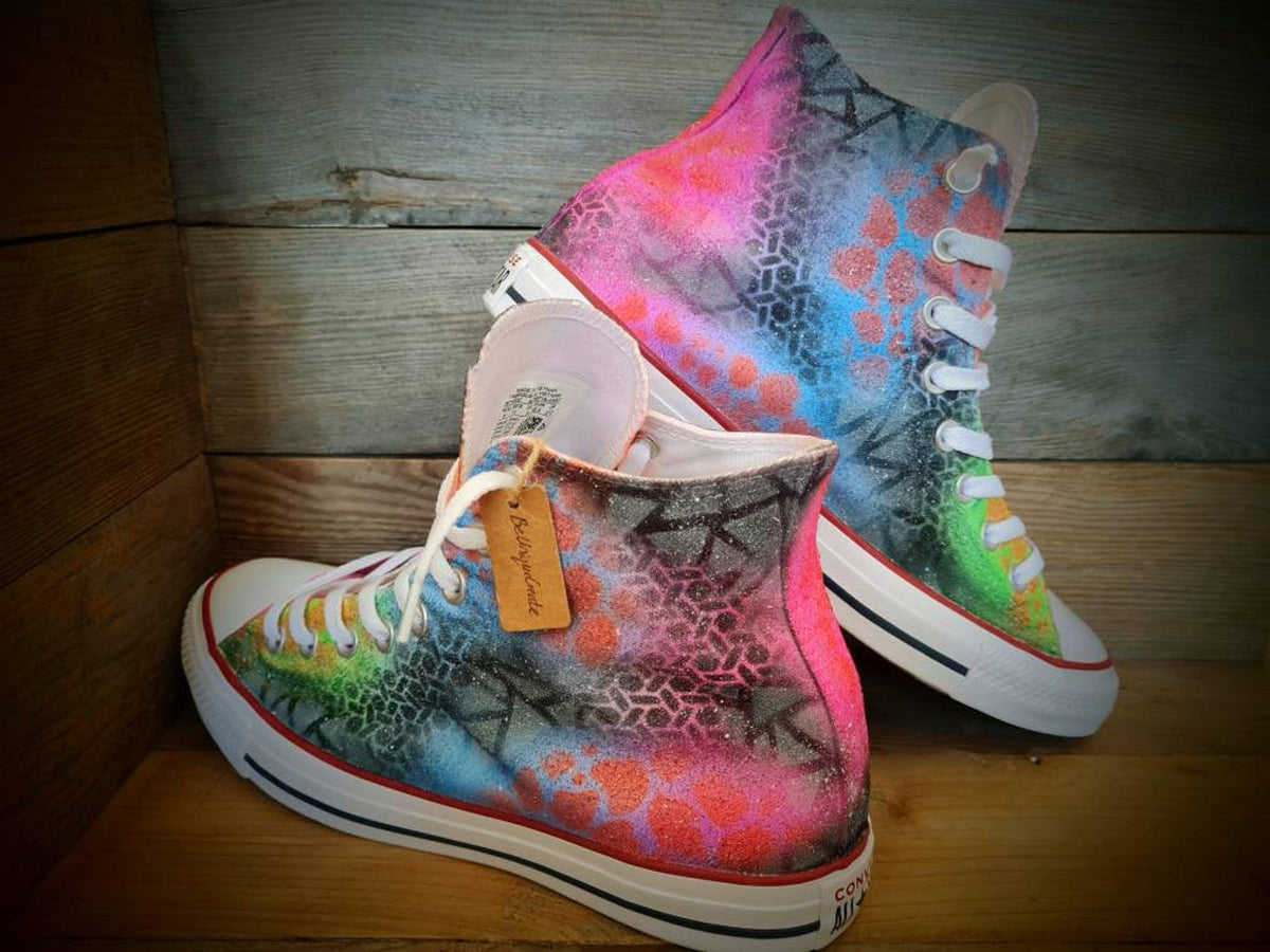 Custom Painted Chuck Taylor All Star Classic High Top/Sneakers/Shoes/Kicks/Premium/Personalised/Crazy Graffiti