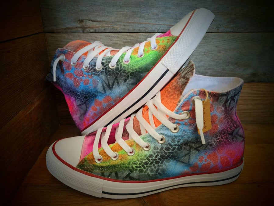 Custom Painted Chuck Taylor All Star Classic High Top/Sneakers/Shoes/Kicks/Premium/Personalised/Crazy Graffiti