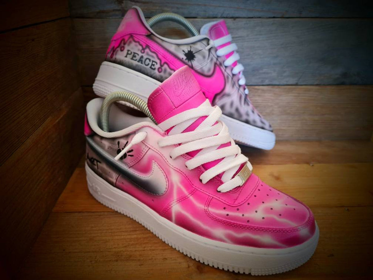 Custom Air Force 1/AF1/Sneakers/Shoes/Kicks/Premium/Personalised/Pink Brick Art