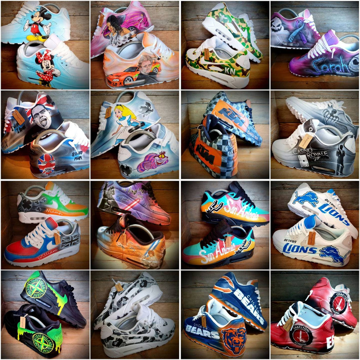 Custom Air Force 1/AF1/Sneakers/Shoes/Kicks/Premium/Personalised/Grey Brick Art