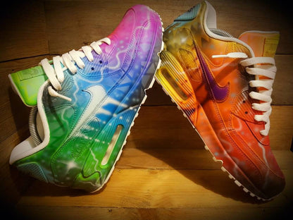 Custom Painted Air Max 90/Sneakers/Shoes/Kicks/Premium/Personalised/Colour Graffiti-White