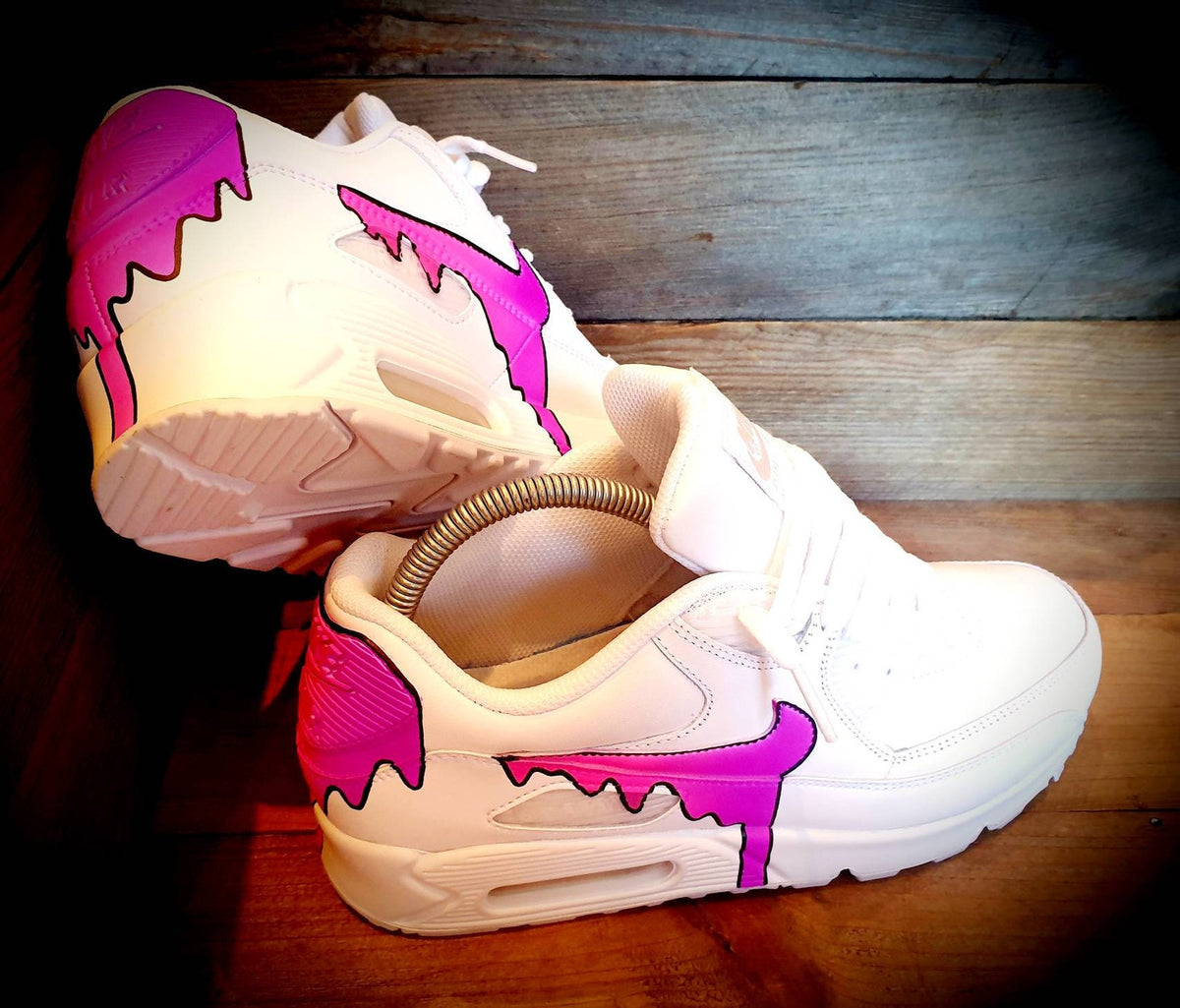 Custom Painted Air Max 90/Sneakers/Shoes/Kicks/Premium/Personalised/Neon Purple Drip