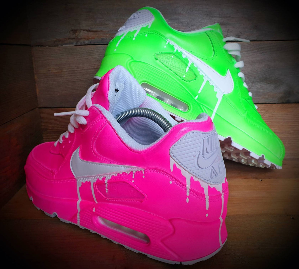 Custom Painted Air Max 90/Sneakers/Shoes/Kicks/Premium/Personalised/Odd Neons