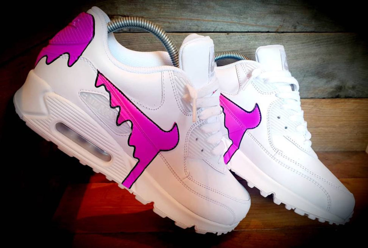 Custom Painted Air Max 90/Sneakers/Shoes/Kicks/Premium/Personalised/Neon Purple Drip