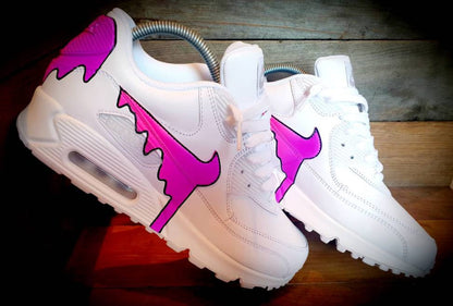 Custom Painted Air Max 90/Sneakers/Shoes/Kicks/Premium/Personalised/Neon Purple Drip