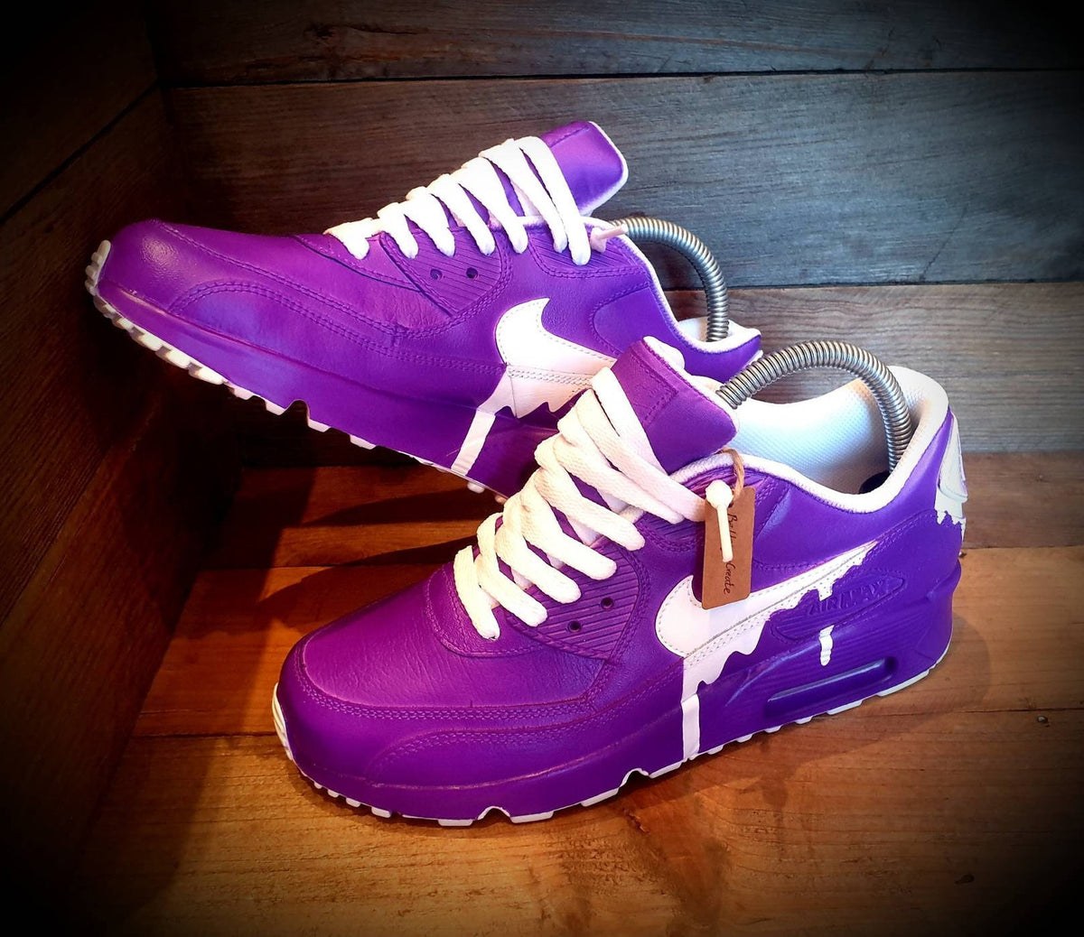 Custom Painted Air Max 90/Sneakers/Shoes/Kicks/Premium/Personalised/Classic Drip-Purple