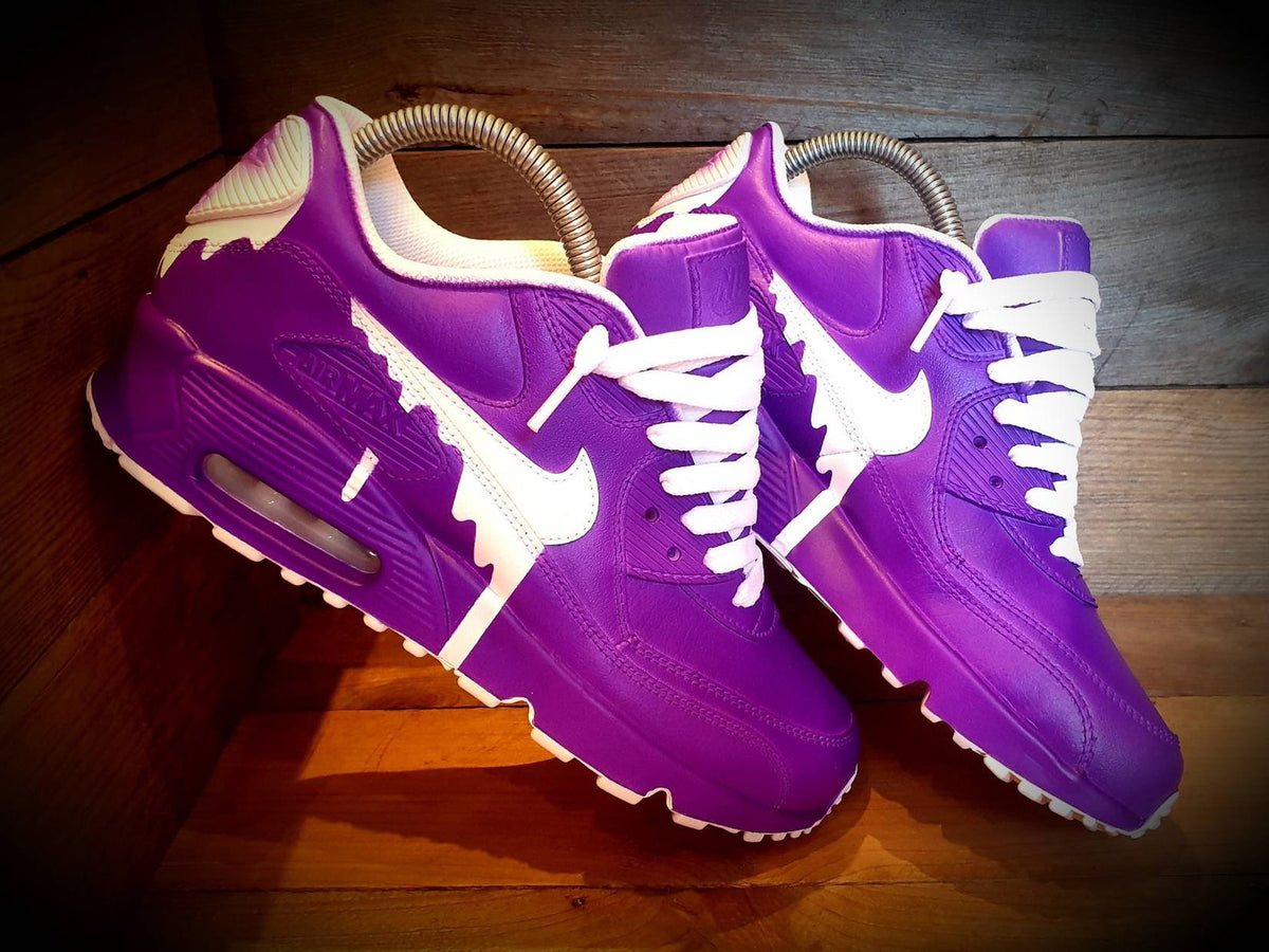 Custom Painted Air Max 90/Sneakers/Shoes/Kicks/Premium/Personalised/Classic Drip-Purple