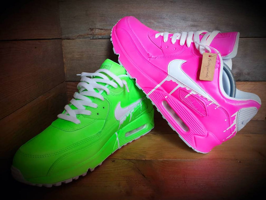 Custom Painted Air Max 90/Sneakers/Shoes/Kicks/Premium/Personalised/Odd Neons