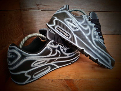 Custom Painted Air Max 90/Sneakers/Shoes/Kicks/Premium/Personalised/Black Cartoon