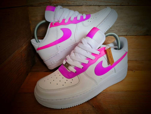 Custom Air Force 1/AF1/Sneakers/Shoes/Kicks/Premium/Personalised/Neon Purple-Pink Fade