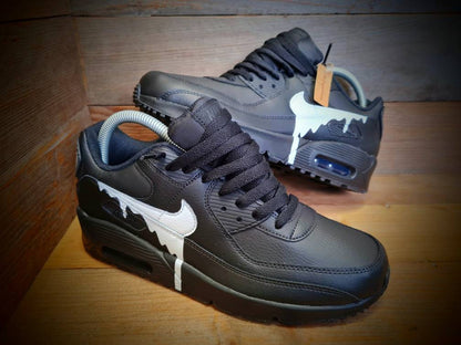 Custom Painted Air Max 90/Sneakers/Shoes/Kicks/Premium/Personalised/White Drip