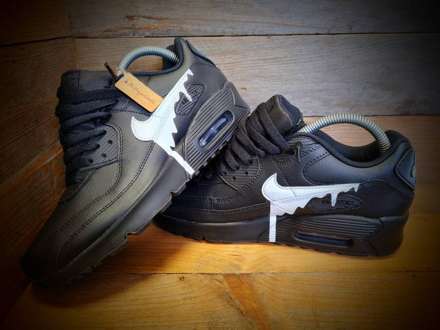 Custom Painted Air Max 90/Sneakers/Shoes/Kicks/Premium/Personalised/White Drip