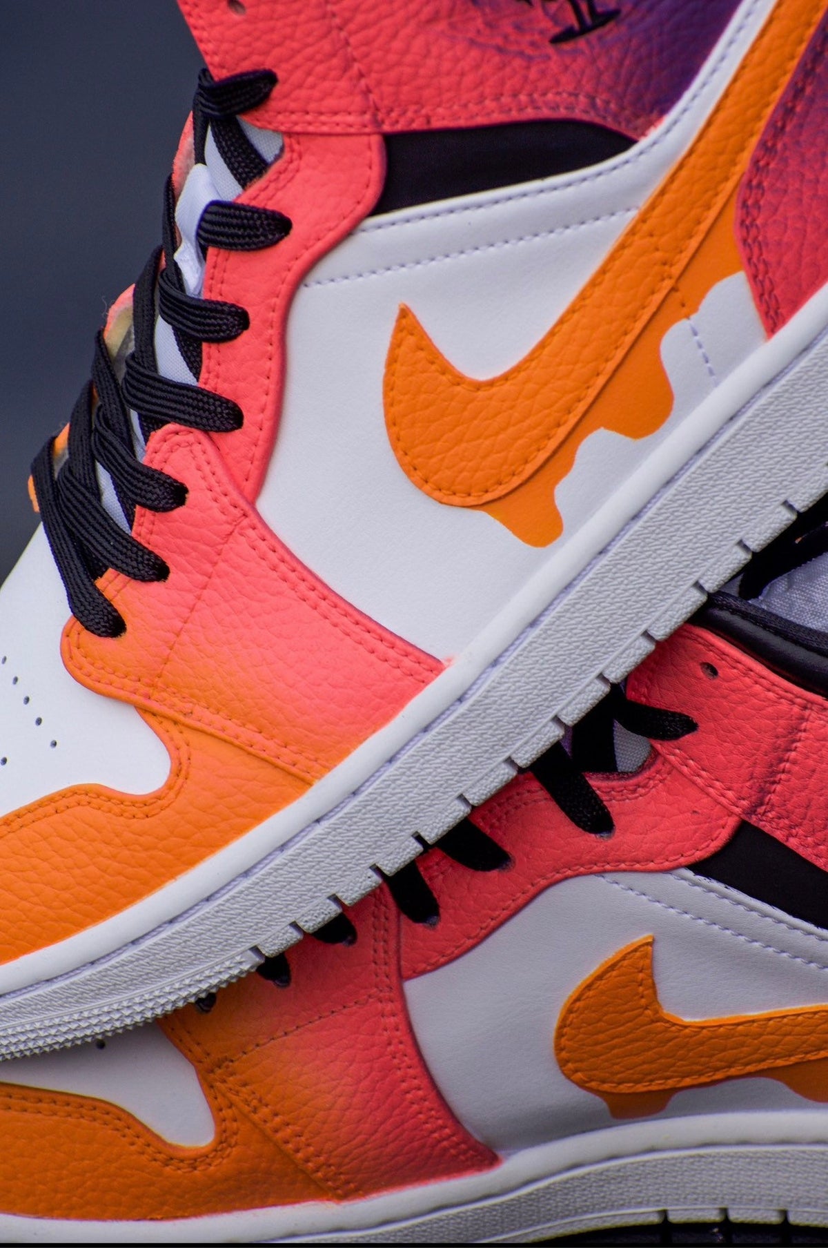 Night Lights Custom jordan 1 mids, cartoon drip, orange, purple, pink sneakers mens women’s